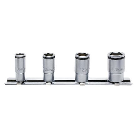 Ko-Ken Socket set 8-14mm Nut Grip 150mm 4 pieces 1/4 Sq. Drive, RS2350X/4 RS2350X/4